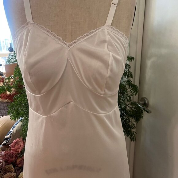 Vintage Nancy King Full Slip In White Size 36 - Picture 3 of 9